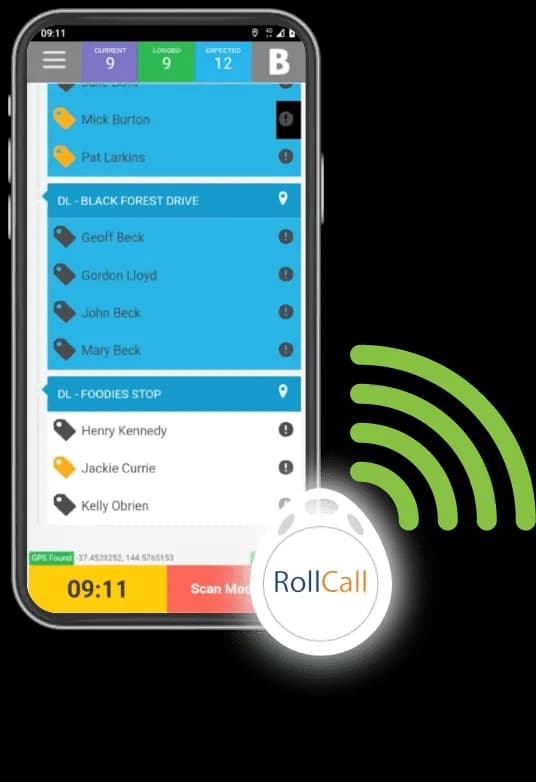 Bus driver using NFC-enabled device with student tag