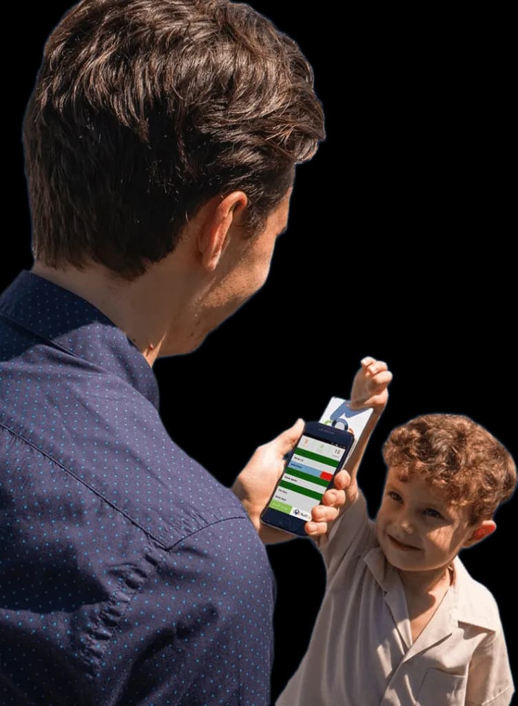 Student scanning onto bus